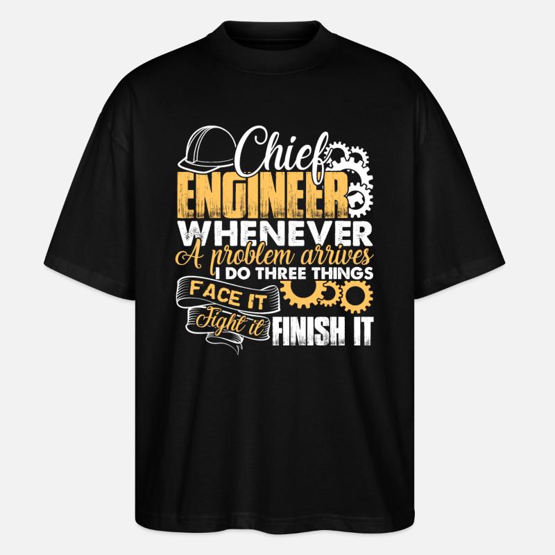 Chief Engineer Solves Problem - Stanley/Stella Oversized Unisex Organic T-shirt Blaster 2.0 - black