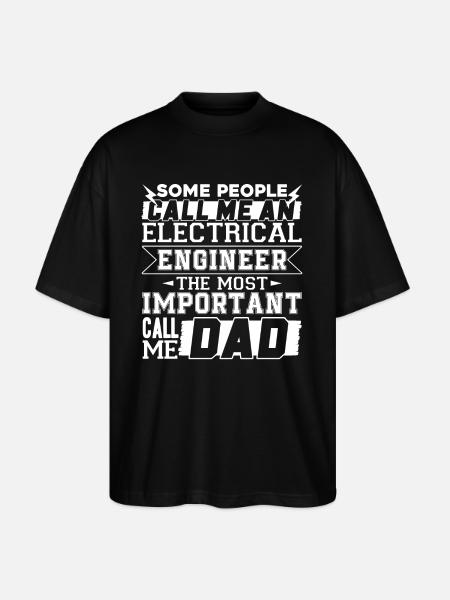 Funny Electrical Engineer Dad - Stanley/Stella Oversized Unisex Organic T-shirt Blaster 2.0 - black