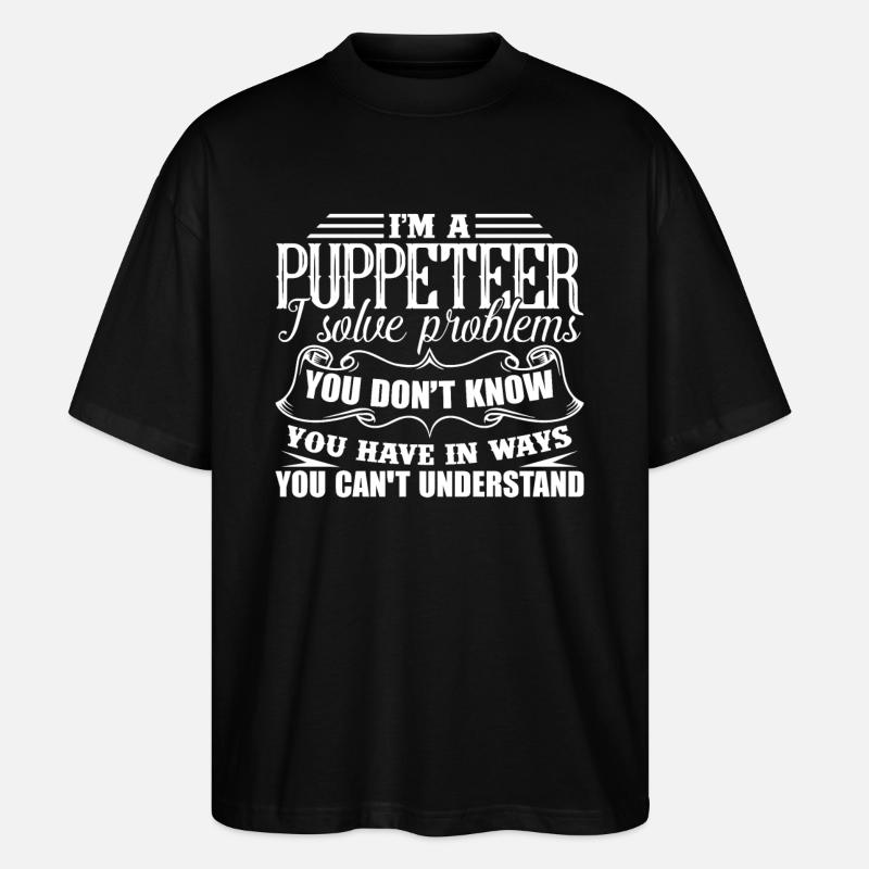 Puppeteer Solves Problems - Stanley/Stella Oversized Unisex Organic T-shirt Blaster 2.0 - black