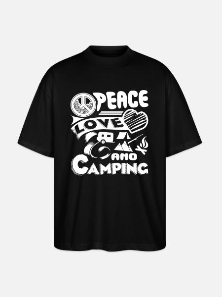 Camping Peace Love Camping - Stanley/Stella Oversized Unisex Organic T-shirt Blaster 2.0 - black