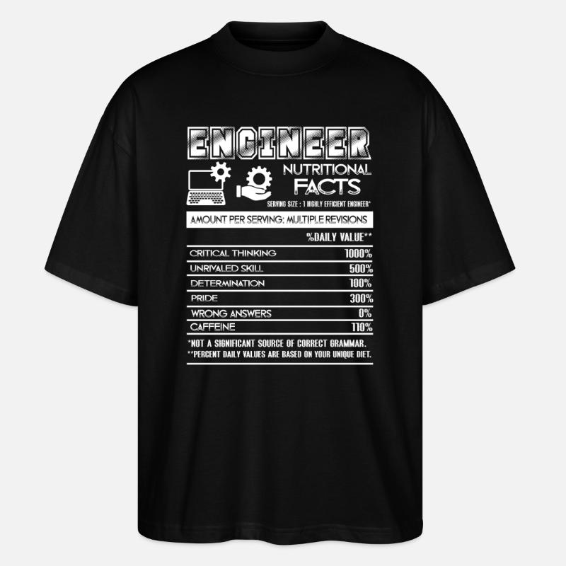 Engineer Nutritional Facts - Stanley/Stella Oversized Unisex Organic T-shirt Blaster 2.0 - black