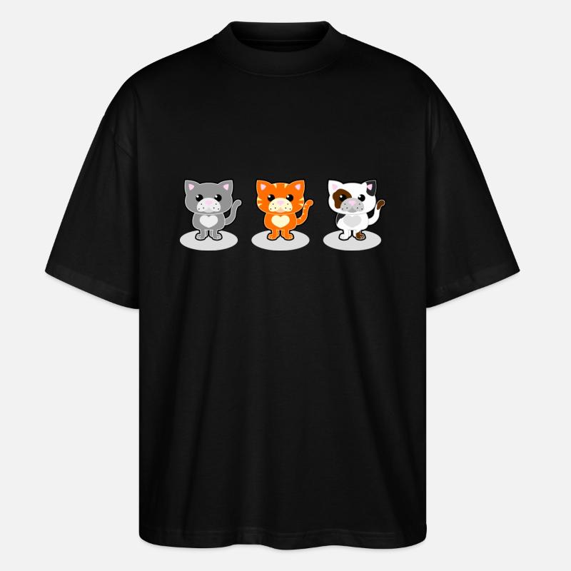 Süße Katzen - Stanley/Stella Oversized Unisex Bio T-Shirt Blaster 2.0 - Schwarz