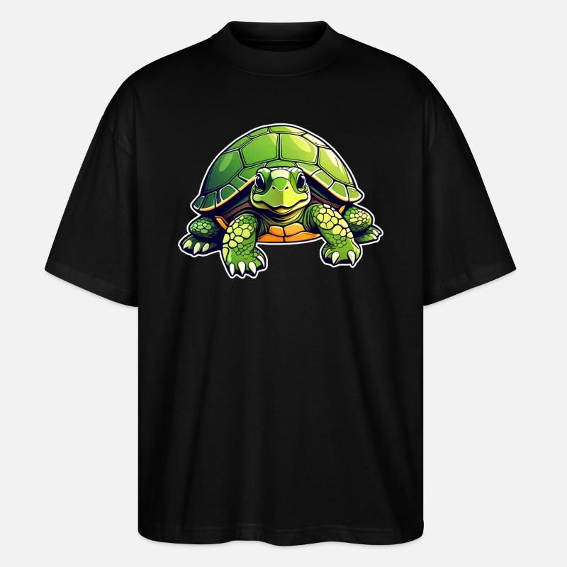 Niedliche Schildkröte - Stanley/Stella Oversized Unisex Bio T-Shirt Blaster 2.0 - Schwarz