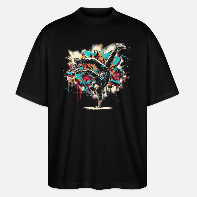 Breakdance Graffiti Sprayer - Stanley/Stella Oversized Unisex Bio T-Shirt Blaster 2.0 - Schwarz