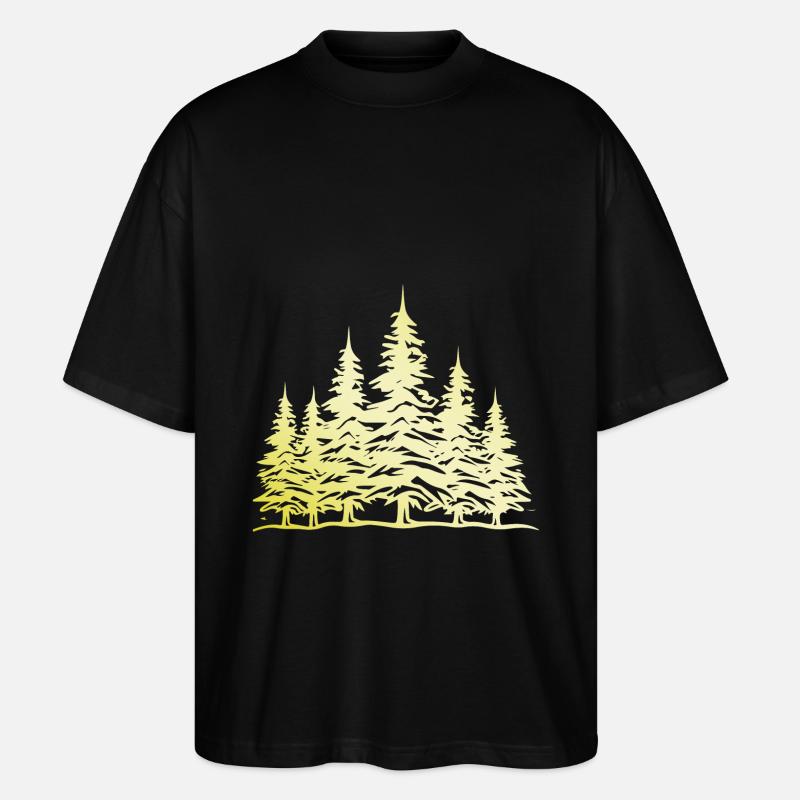Forest Tree Gold - Stanley/Stella Oversized Unisex Organic T-shirt Blaster 2.0 - black