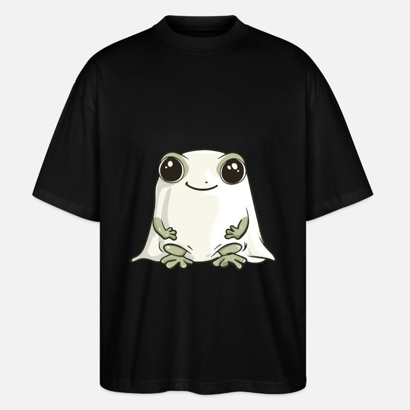 Frog Halloween Comic Ghost - Stanley/Stella Oversized Unisex Organic T-shirt Blaster 2.0 - black