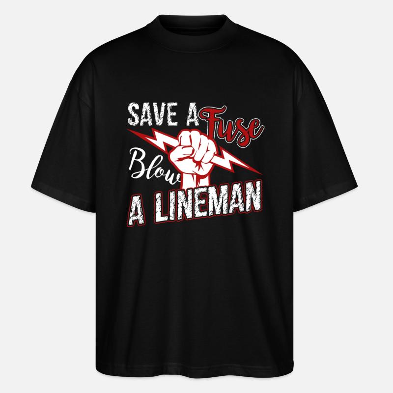 Lineman Blow A Lineman - Stanley/Stella Oversized Unisex Organic T-shirt Blaster 2.0 - black
