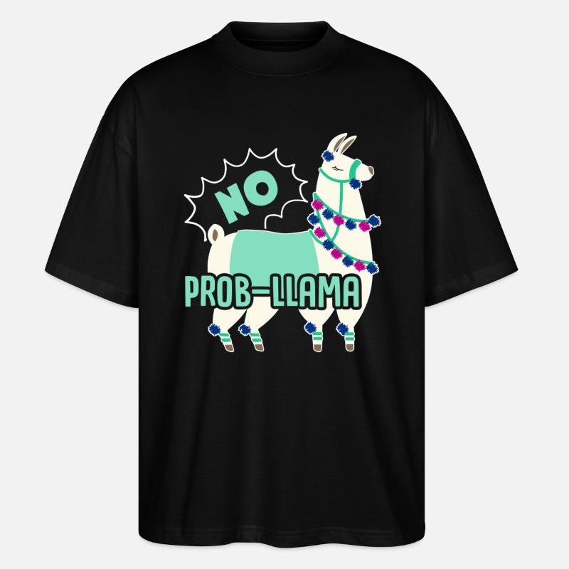 Llama No Prob Llama - Stanley/Stella Oversized Unisex Organic T-shirt Blaster 2.0 - black