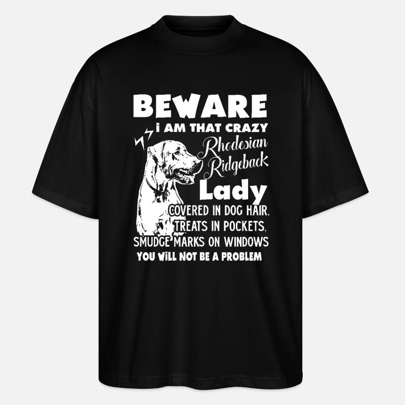 Rhodesian Ridgeback Lady - Stanley/Stella Oversized Unisex Organic T-shirt Blaster 2.0 - black