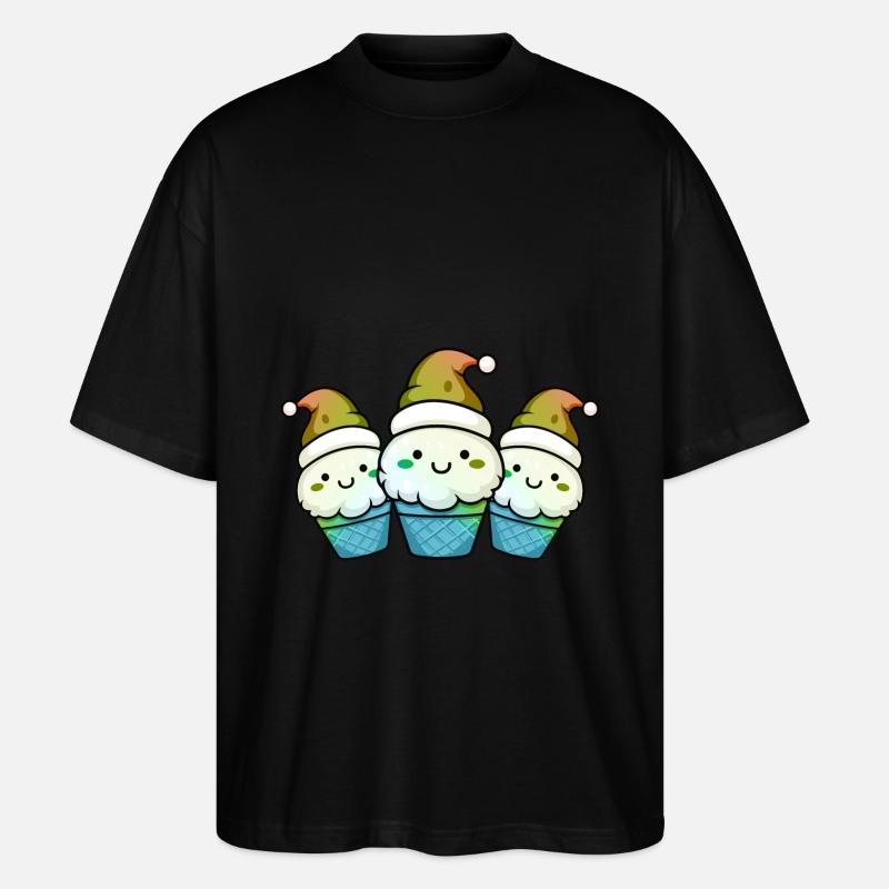 Eiskreme Weihnachten Comic - Stanley/Stella Oversized Unisex Bio T-Shirt Blaster 2.0 - Schwarz