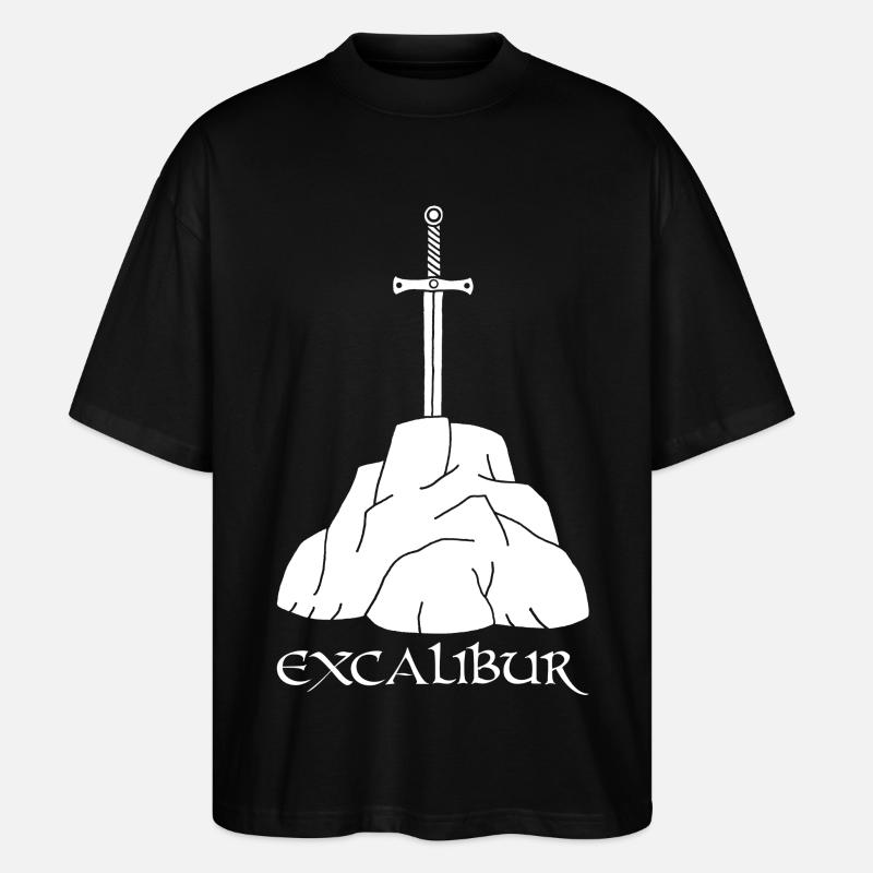 L'épée Excalibur (blanc) - T-shirt bio Blaster 2.0 coupe oversize Stanley/Stella Unisexe - noir