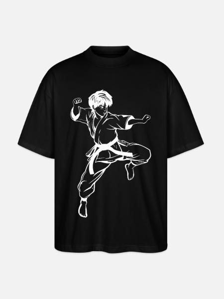 Karate Boy Sketch - Stanley/Stella Oversized Unisex Organic T-shirt Blaster 2.0 - black