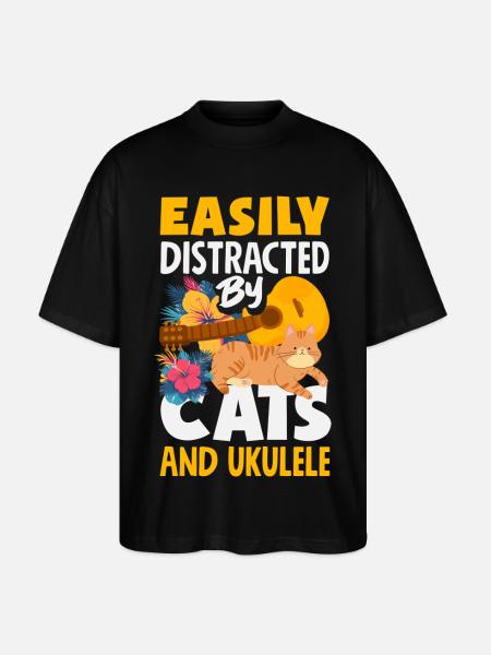 Funny Ukulele Designs and Sayings - Stanley/Stella Oversized Unisex Organic T-shirt Blaster 2.0 - black
