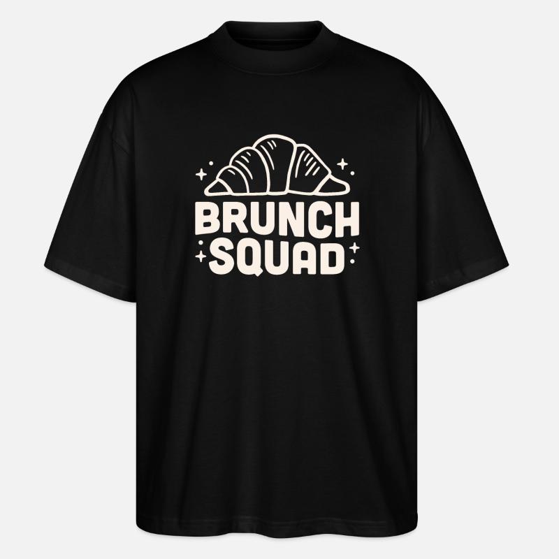 Brunch squad croissants - T-shirt bio Blaster 2.0 coupe oversize Stanley/Stella Unisexe - noir