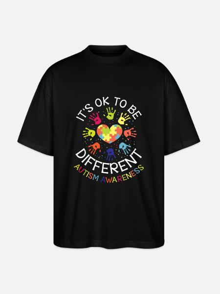 It's ok to be different - Autism Awareness - Ekologisk Oversized T-shirt Unisex Stanley/Stella Blaster 2.0 - svart