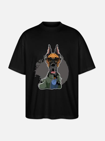 Great Dane - Great Dane - Stanley/Stella Oversized Unisex Organic T-shirt Blaster 2.0 - black