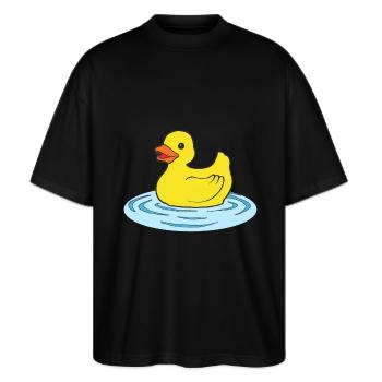 rubber duck - Stanley/Stella Oversized Unisex Organic T-shirt Blaster 2.0 - black - Front - Alina (178cm) & Michal (187cm)