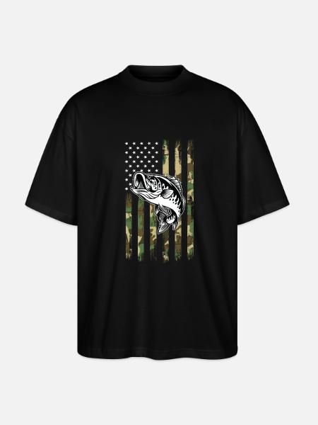 Usa Largemouth Bass Fishing - Stanley/Stella Oversized Unisex Organic T-shirt Blaster 2.0 - black