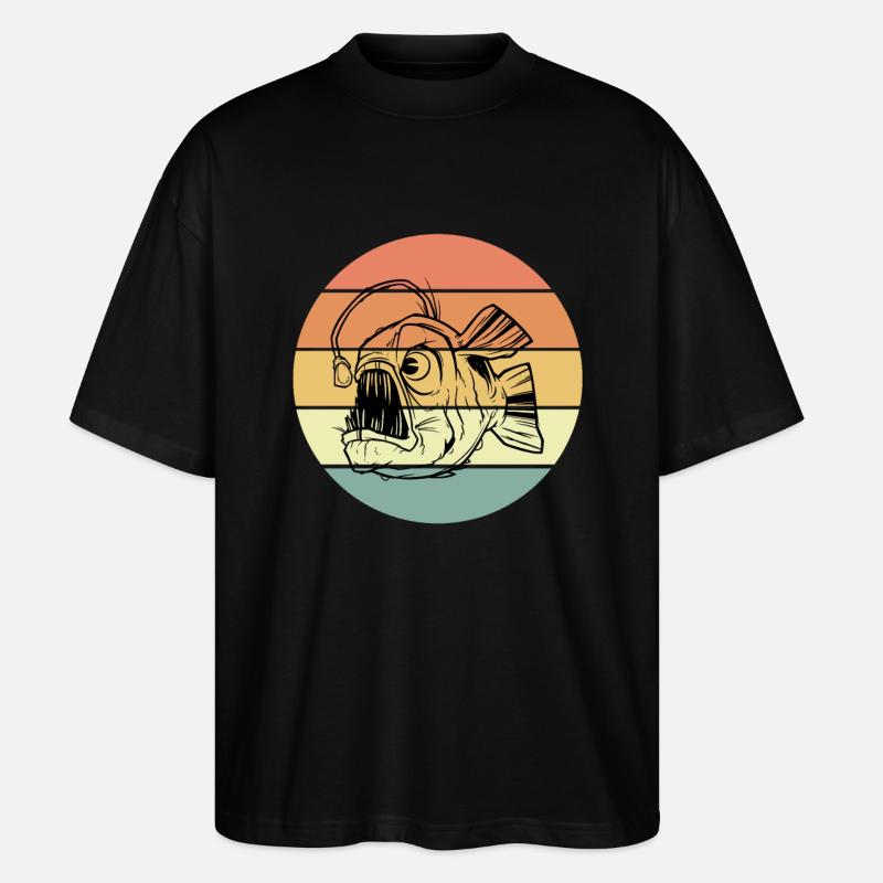 Anglerfisch - Stanley/Stella Oversized Unisex Bio T-Shirt Blaster 2.0 - Schwarz