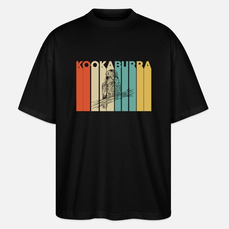 Retro Kookaburra Oiseau - T-shirt bio Blaster 2.0 coupe oversize Stanley/Stella Unisexe - noir