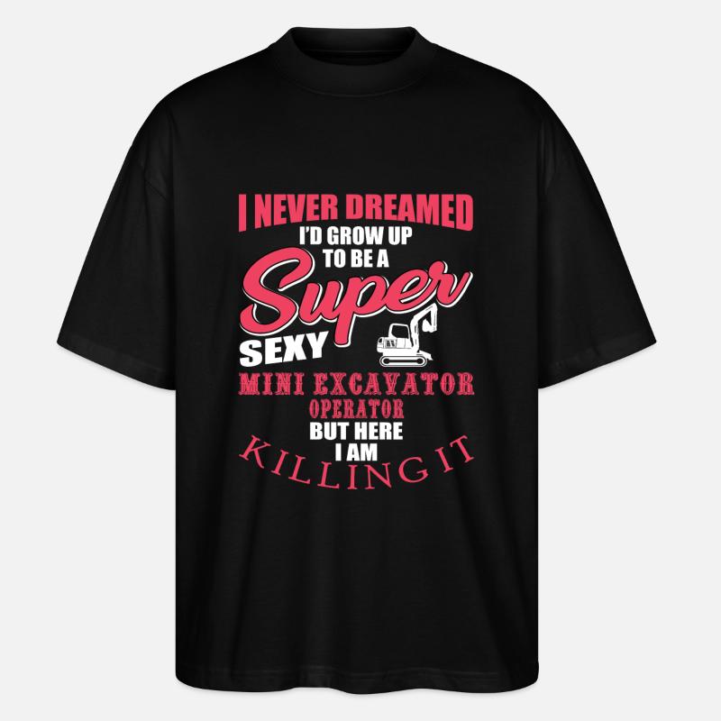 Excavator Driver Gift - Stanley/Stella Oversized Unisex Organic T-shirt Blaster 2.0 - black
