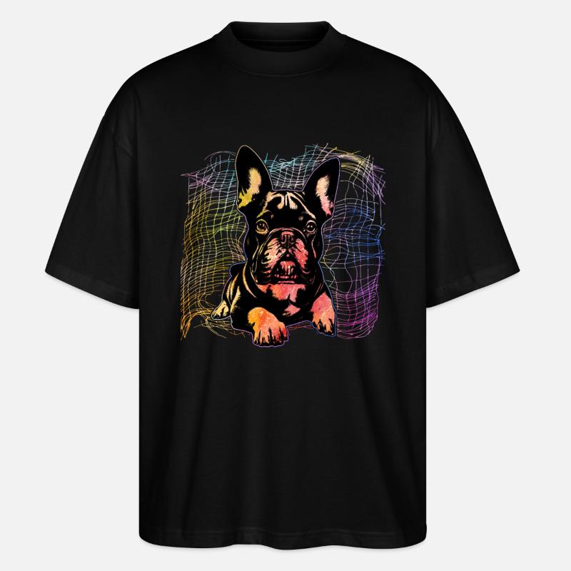Bouledogue français - T-shirt bio Blaster 2.0 coupe oversize Stanley/Stella Unisexe - noir