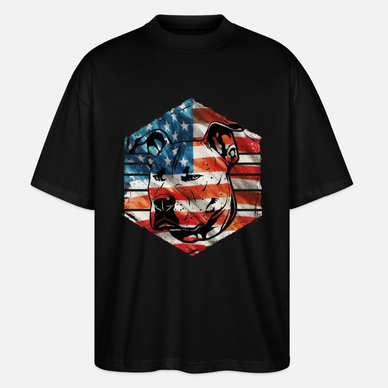 Pitbull États-Unis - T-shirt bio Blaster 2.0 coupe oversize Stanley/Stella Unisexe - noir