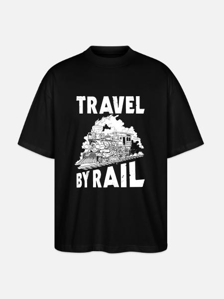 Travel by train - Stanley/Stella Oversized Unisex Organic T-shirt Blaster 2.0 - black