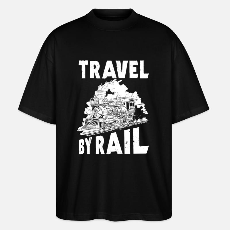 Voyage en train - T-shirt bio Blaster 2.0 coupe oversize Stanley/Stella Unisexe - noir