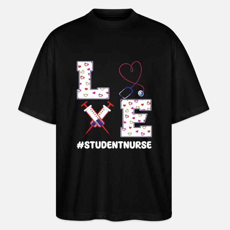 Studentische Krankenschwester - Stanley/Stella Oversized Unisex Bio T-Shirt Blaster 2.0 - Schwarz