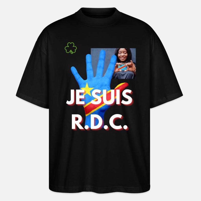 ICH BIN DRC - Stanley/Stella Oversized Unisex Bio T-Shirt Blaster 2.0 - Schwarz