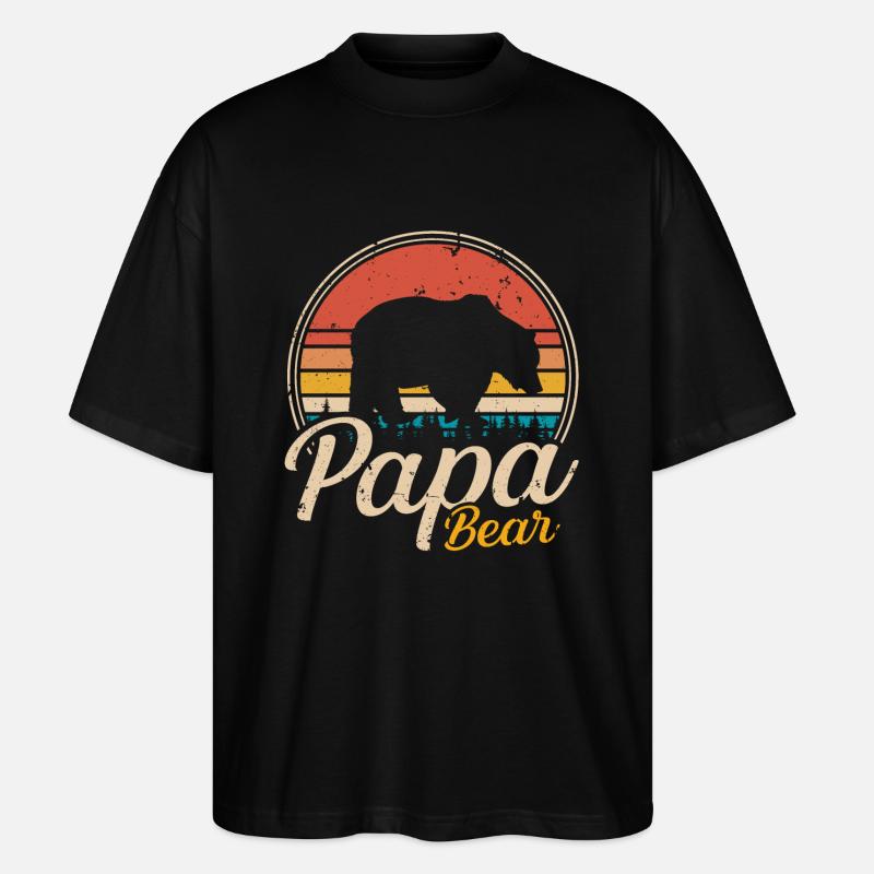 Papa Bear Retro - Stanley/Stella Oversized Unisex Bio T-Shirt Blaster 2.0 - Schwarz