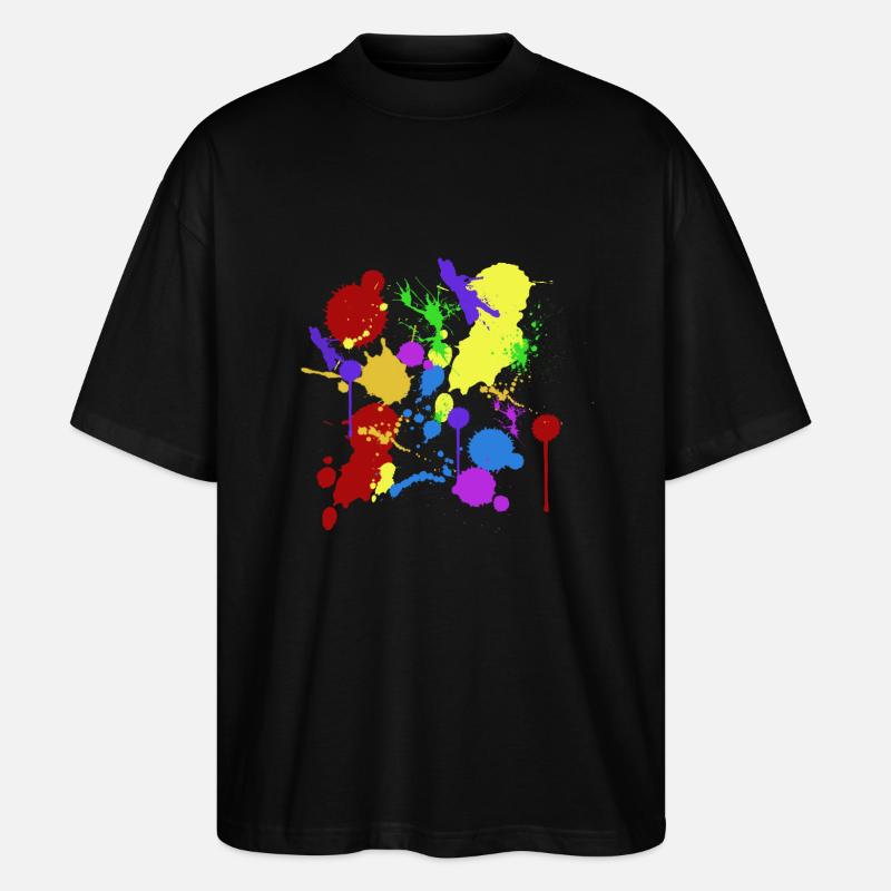 taches de couleur - T-shirt bio Blaster 2.0 coupe oversize Stanley/Stella Unisexe - noir