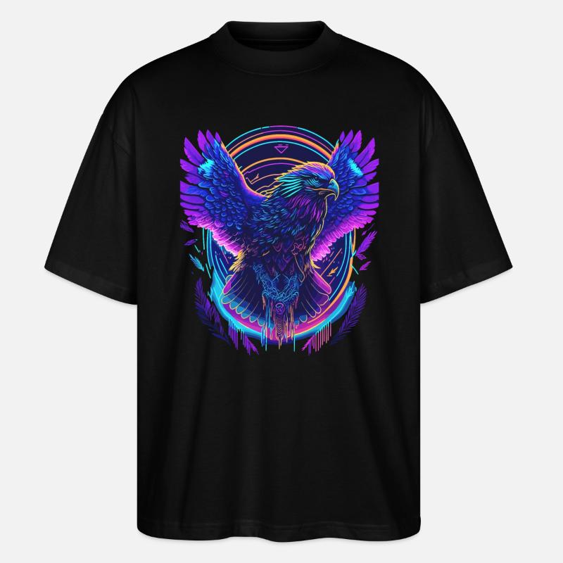 Fliegender Adler Synthwave - Stanley/Stella Oversized Unisex Bio T-Shirt Blaster 2.0 - Schwarz