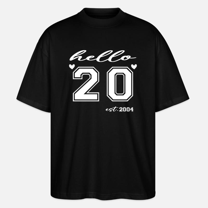 Hallo 20 est 2004 - Stanley/Stella Oversized Unisex Bio T-Shirt Blaster 2.0 - Schwarz