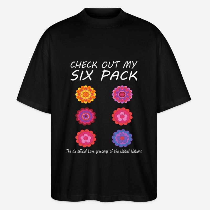 Blumen Sixpack - Stanley/Stella Oversized Unisex Bio T-Shirt Blaster 2.0 - Schwarz