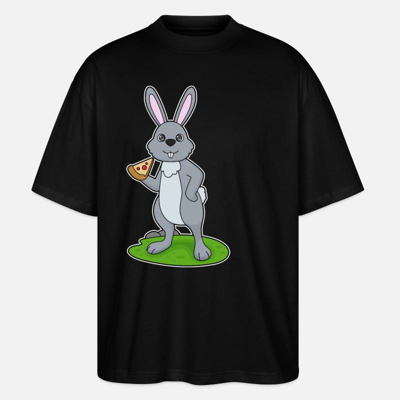Rabbit Pizzeria Pizza - Stanley/Stella Oversized Unisex Organic T-shirt Blaster 2.0 - black