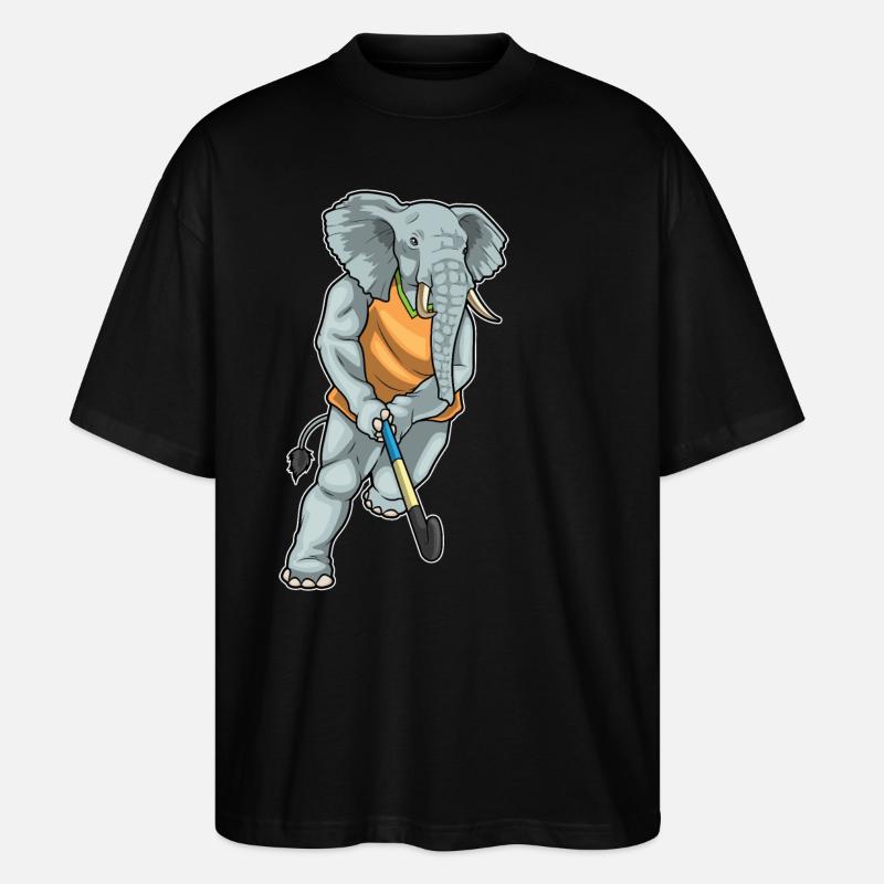 Bâton de hockey Elephant - T-shirt bio Blaster 2.0 coupe oversize Stanley/Stella Unisexe - noir