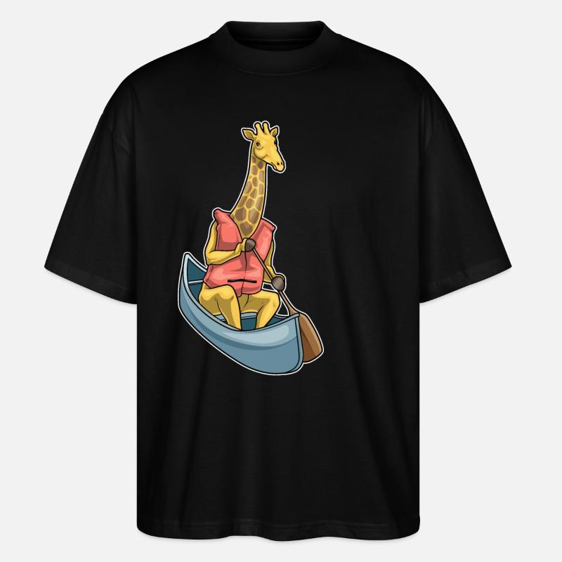 Giraffe Boat Paddle - Stanley/Stella Oversized Unisex Organic T-shirt Blaster 2.0 - black