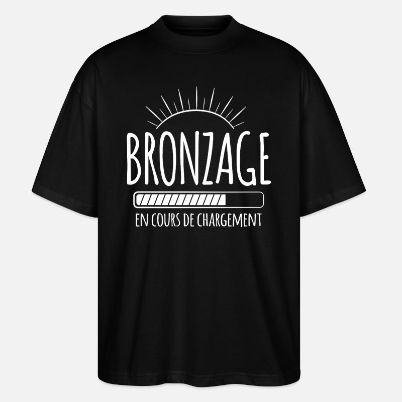Tan Loading, Été, Vacances, Français - T-shirt bio Blaster 2.0 coupe oversize Stanley/Stella Unisexe - noir
