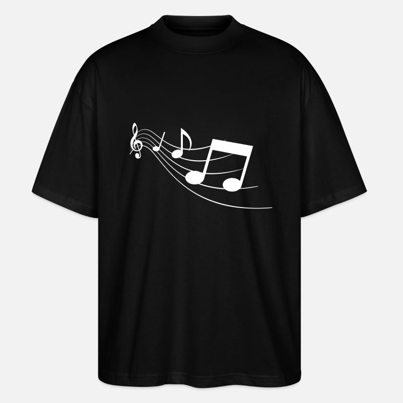 Music Notes - Stanley/Stella Oversized Unisex Bio T-Shirt Blaster 2.0 - Schwarz