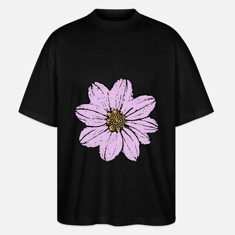 fleur, fleur, pastel, violet, lilas - T-shirt bio Blaster 2.0 coupe oversize Stanley/Stella Unisexe - noir