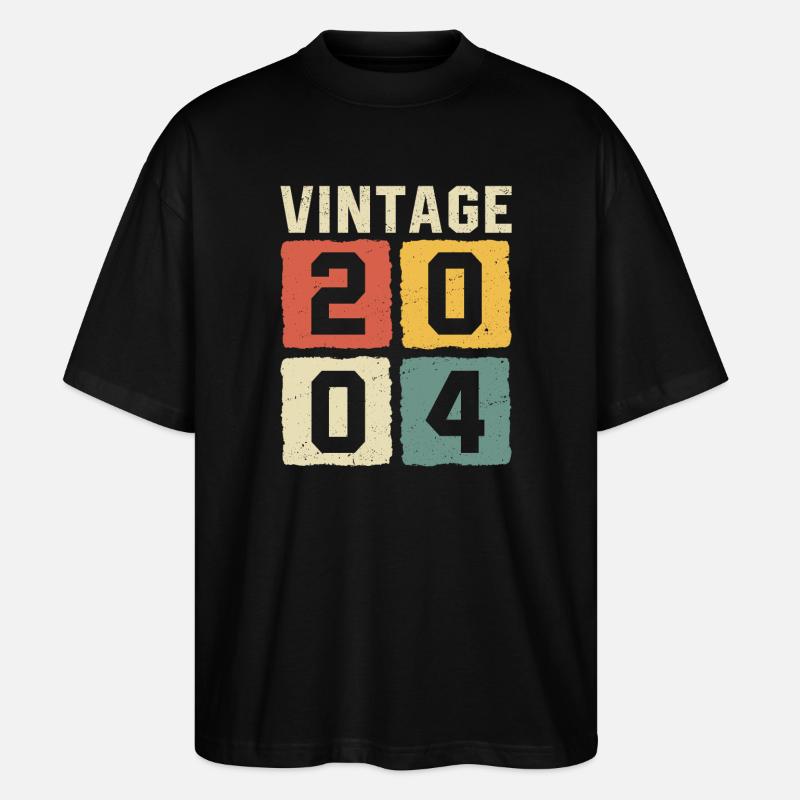Millésime 2004 Né en 2004 - T-shirt bio Blaster 2.0 coupe oversize Stanley/Stella Unisexe - noir