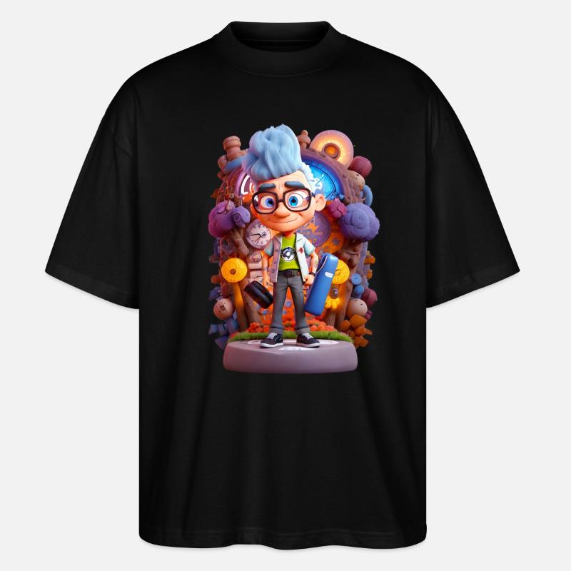 Physiker Oppenheimer 3D Animation Style - Stanley/Stella Oversized Unisex Bio T-Shirt Blaster 2.0 - Schwarz