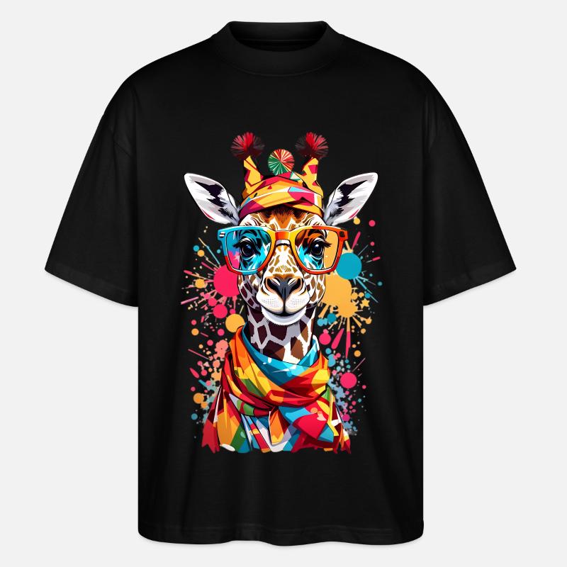 Coole Giraffe - Stanley/Stella Oversized Unisex Bio T-Shirt Blaster 2.0 - Schwarz