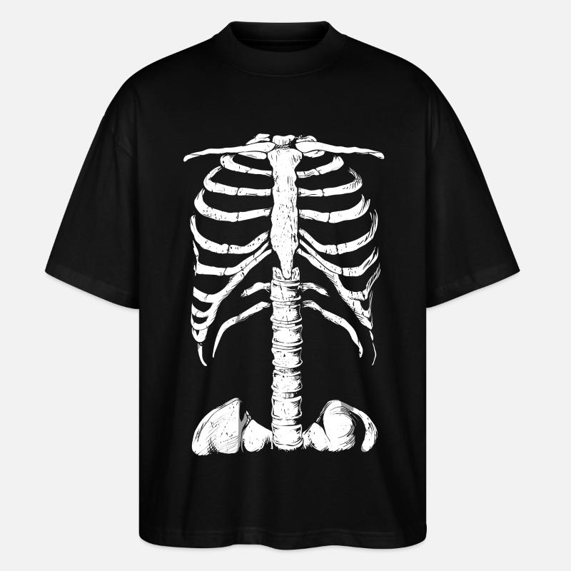 Chemise d’os effrayants d’Halloween - T-shirt bio Blaster 2.0 coupe oversize Stanley/Stella Unisexe - noir