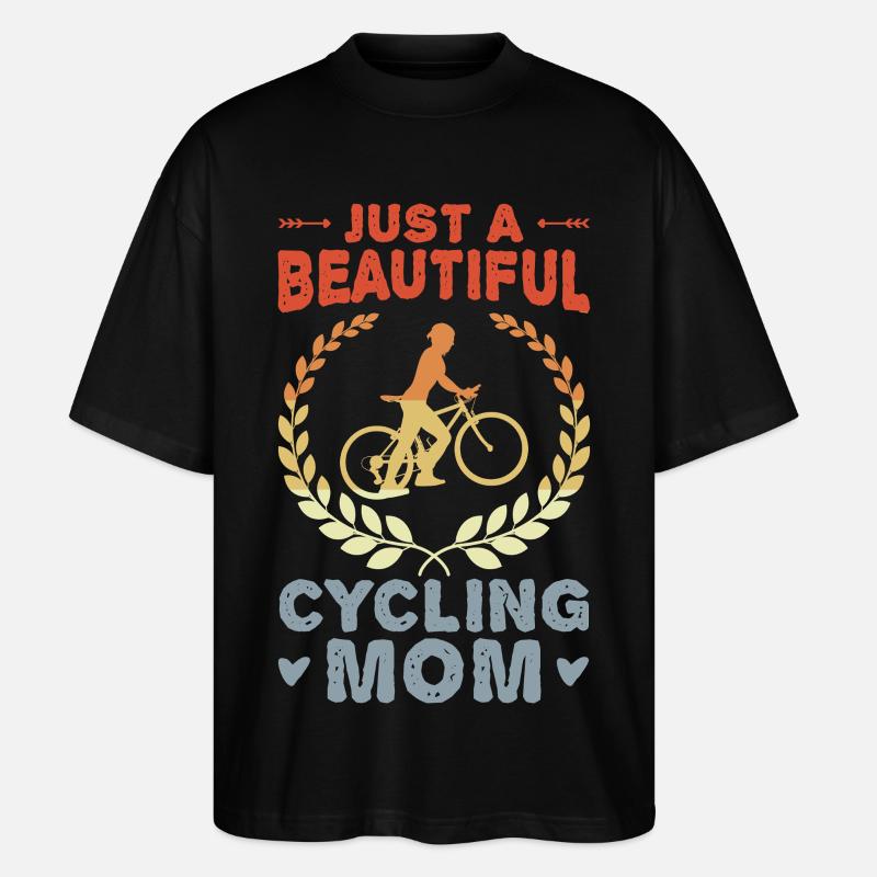 Fahrrad Mutter - Stanley/Stella Oversized Unisex Bio T-Shirt Blaster 2.0 - Schwarz
