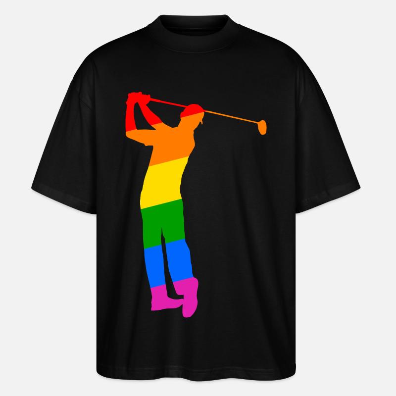 Regenbogen Golfer - Stanley/Stella Oversized Unisex Bio T-Shirt Blaster 2.0 - Schwarz