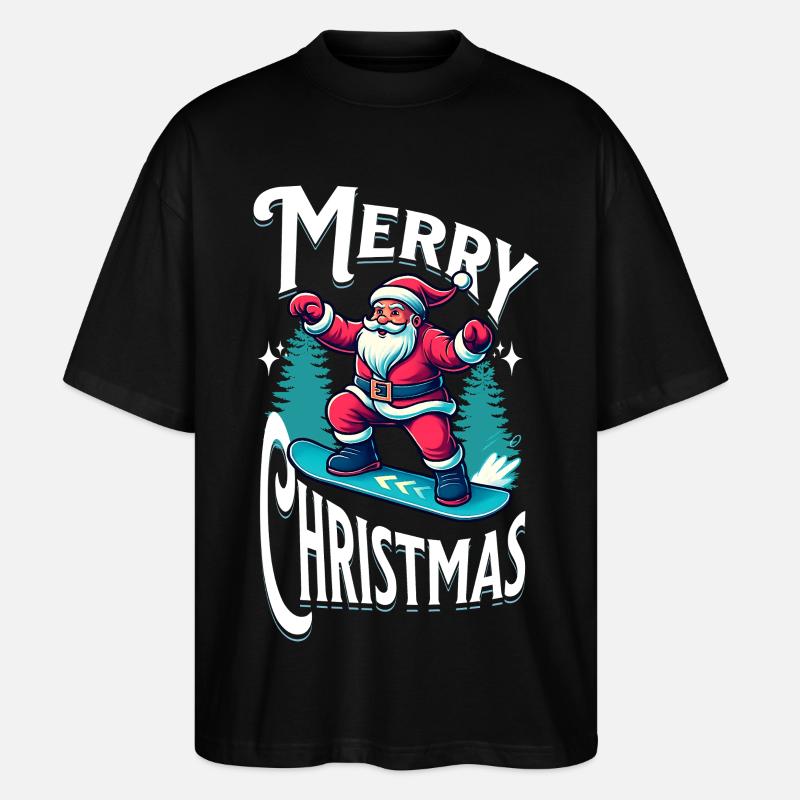 Le Père Noël du snowboard - T-shirt bio Blaster 2.0 coupe oversize Stanley/Stella Unisexe - noir