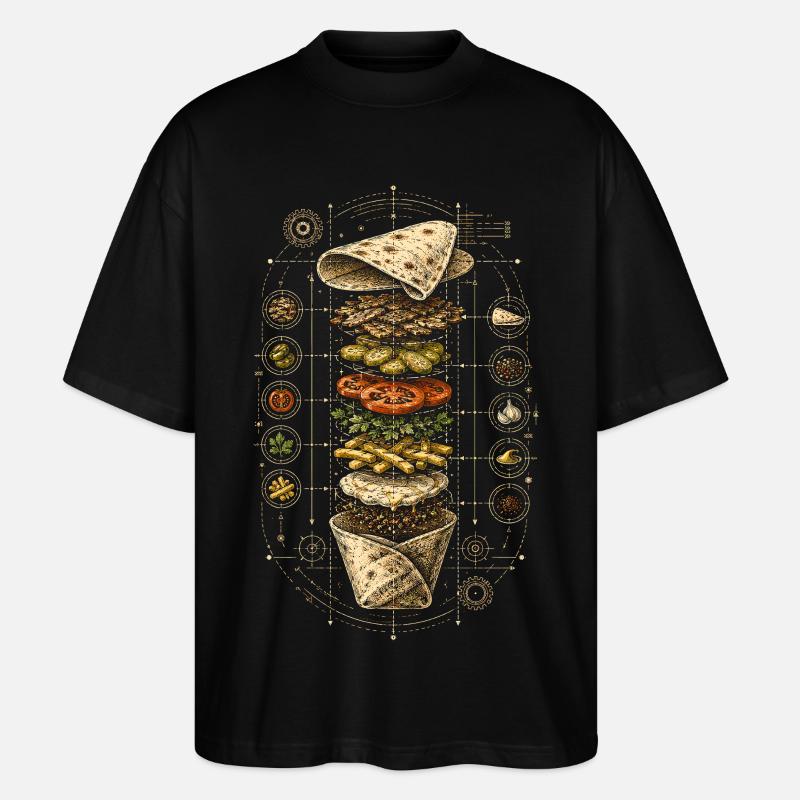 Libanon Libanese Shawarma Blueprint - Stanley/Stella Oversized Unisex Bio T-Shirt Blaster 2.0 - Schwarz